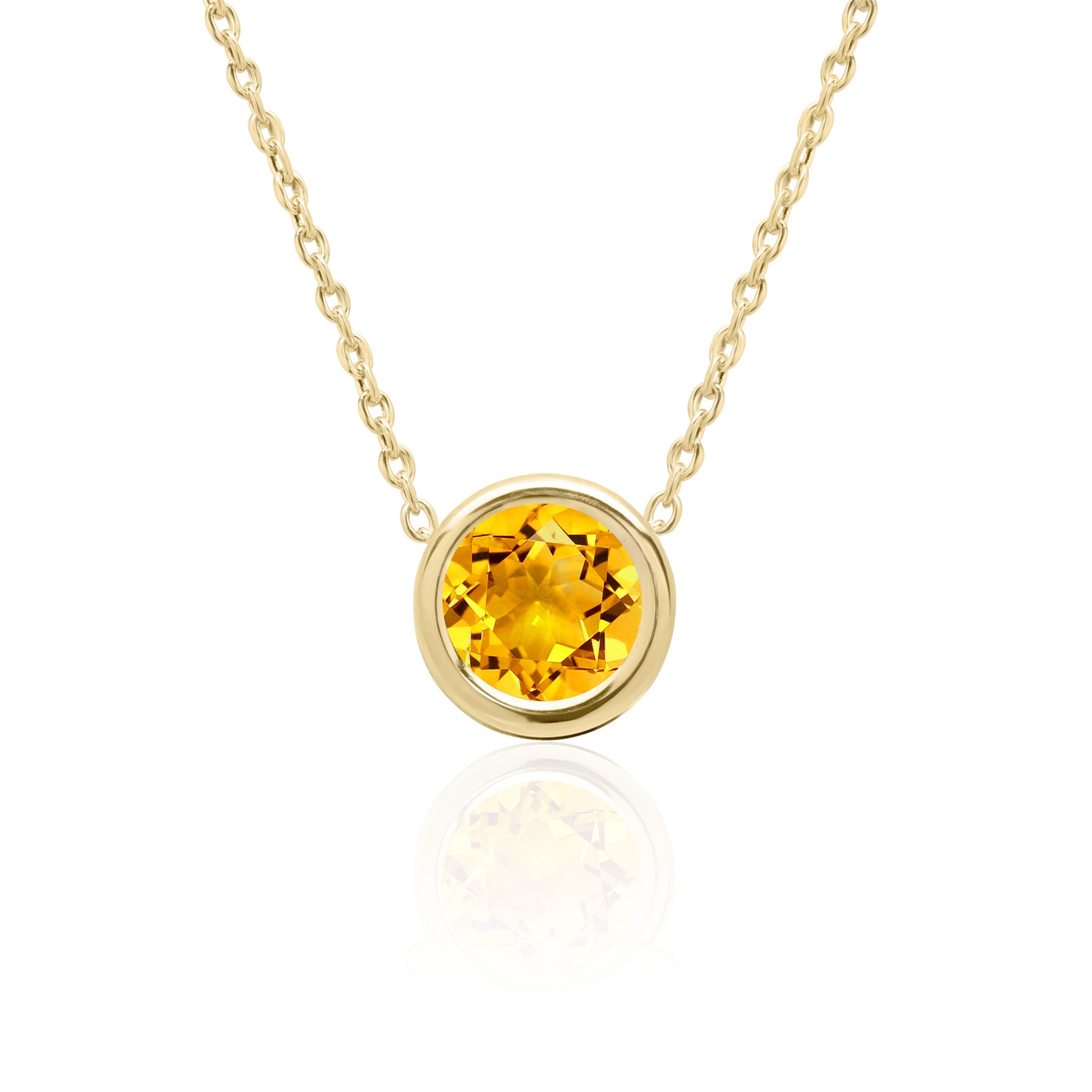 9ct Gold Citrine & Diamond Pendant in Yellow | Angus & Coote
