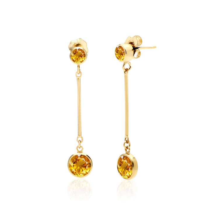 Long Peridot Stud and Drop Earrings in 14K Gold Filled