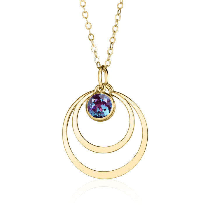 Lab Created Alexandrite Pendant Necklace - 14K Gold Filled/Sterling Silver