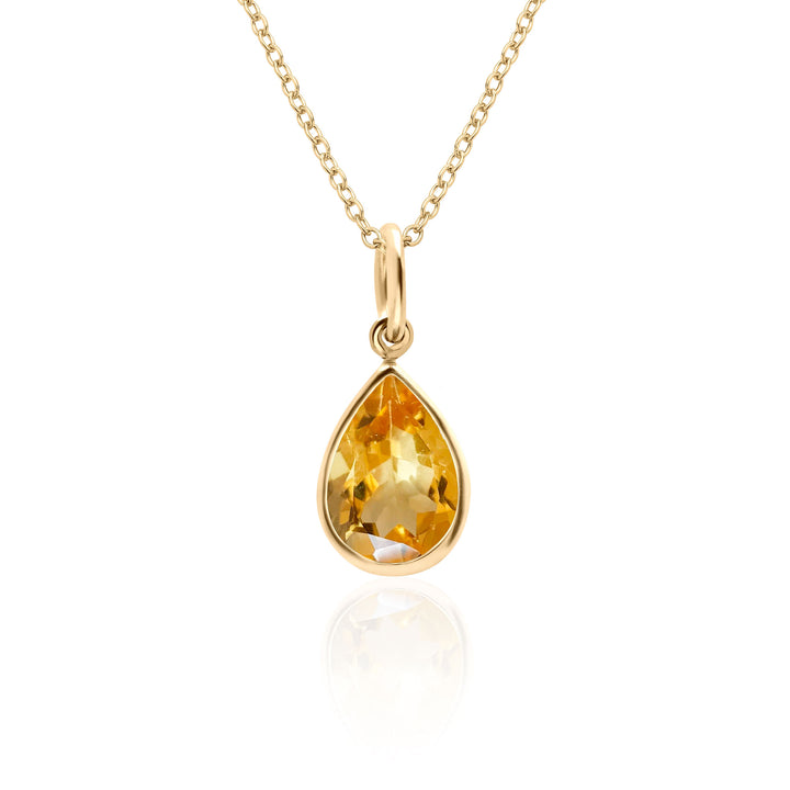 Elegant 10x7mm Citrine Pendant in 14K Gold Fill