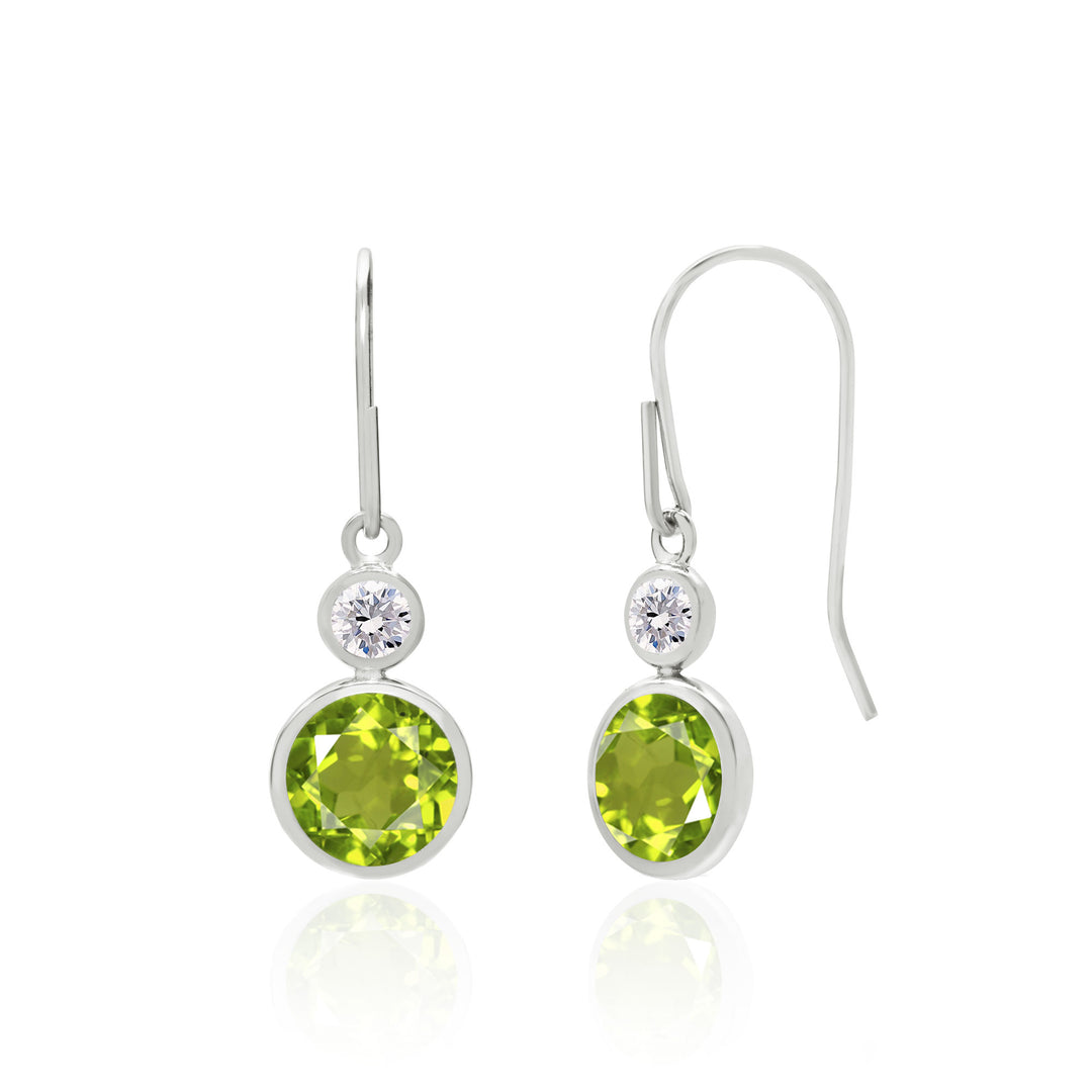 Dainty Peridot Earrings for Women and Teen Girls in 14K Gold, AAA 6 mm Round