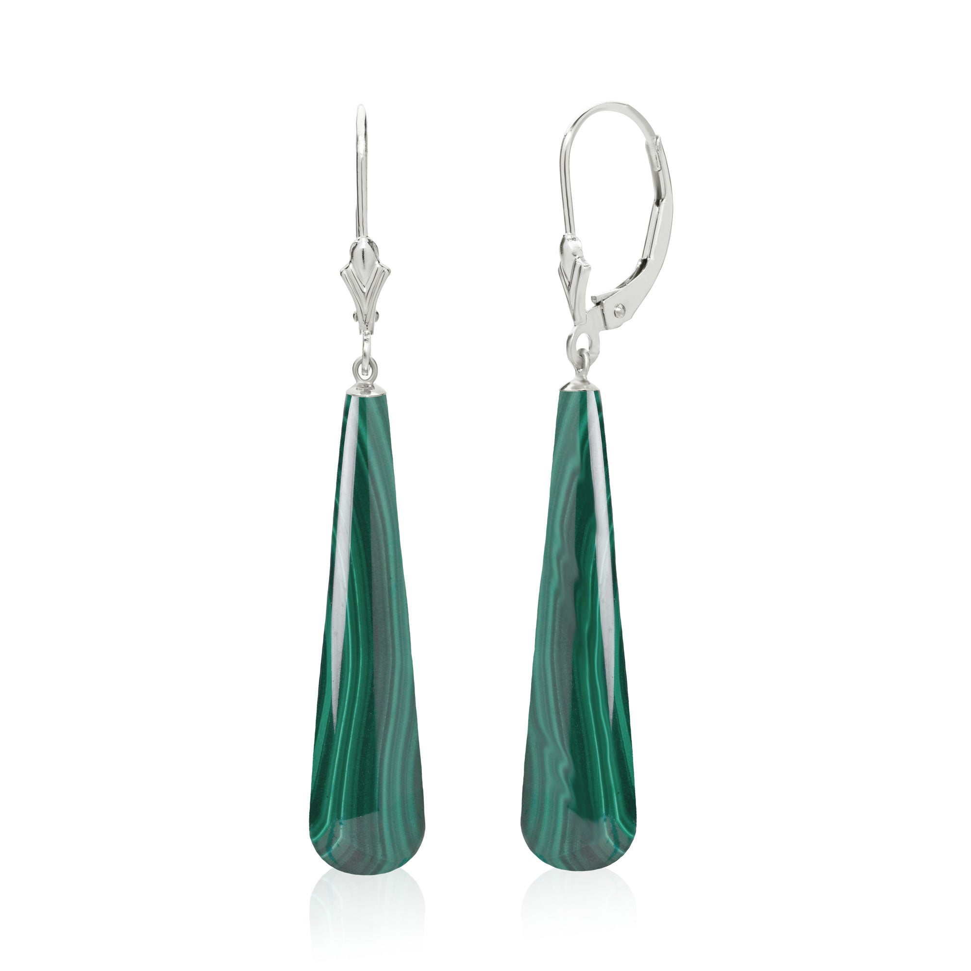 Yellow gold malachite sales earrings