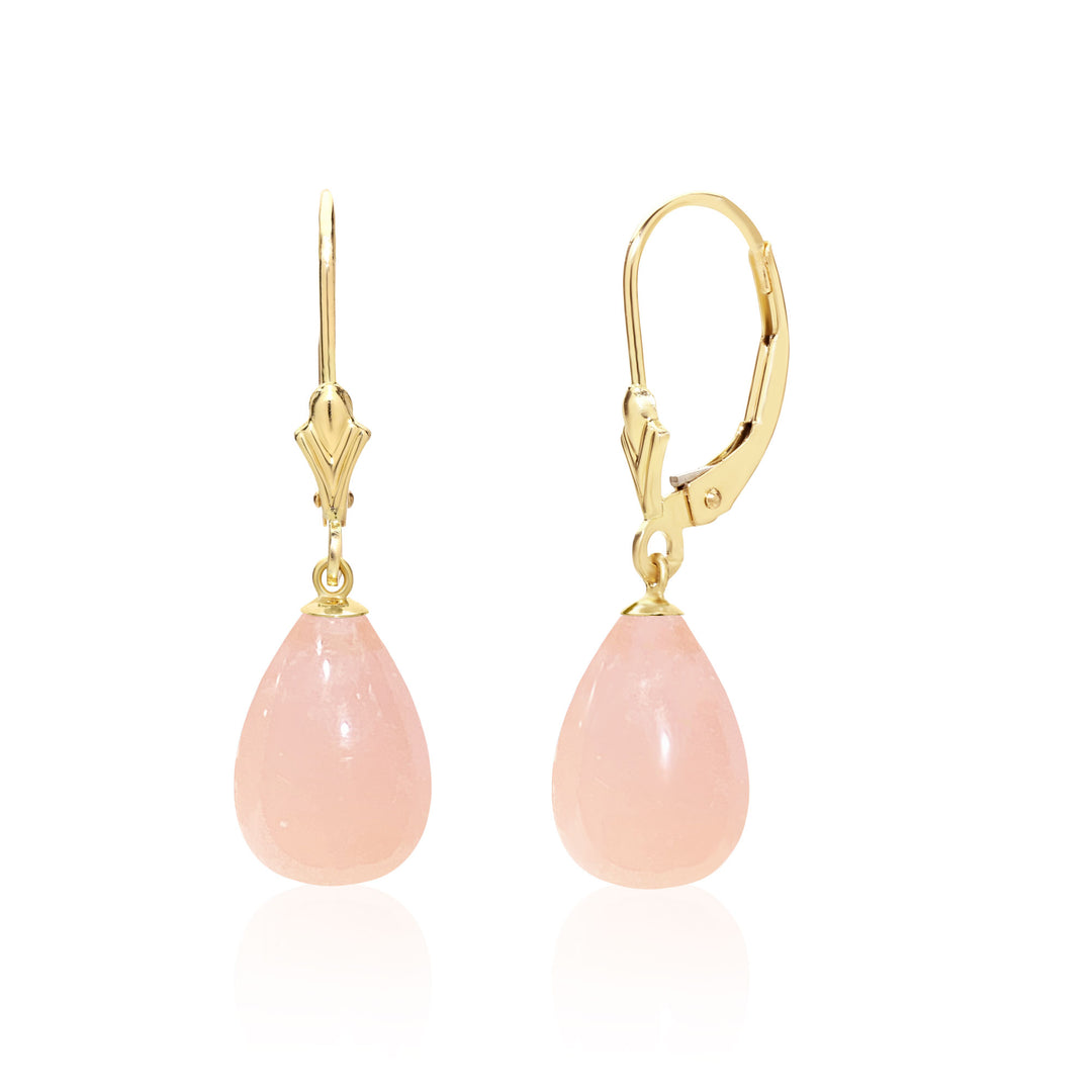 14K Gold Morganite Teardrop Earrings