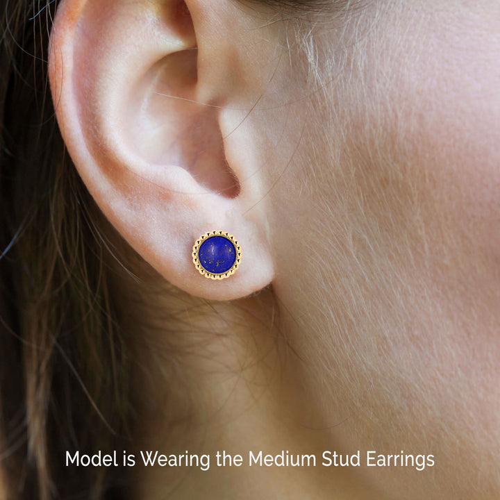 Lapis Lazuli Stud Earrings in 14K Gold Filled - Available in Three Sizes