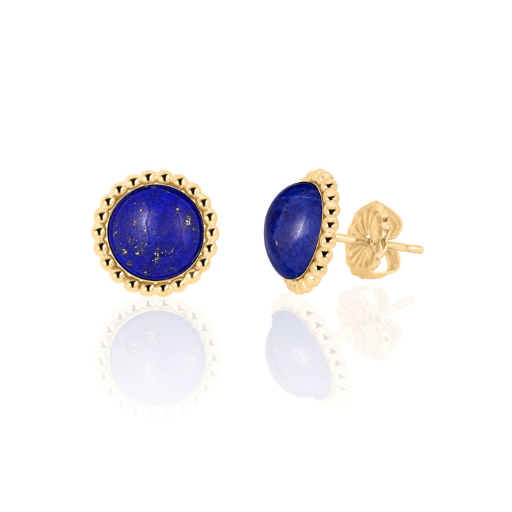 Lapis Lazuli Stud Earrings in 14K Gold Filled - Available in Three Sizes