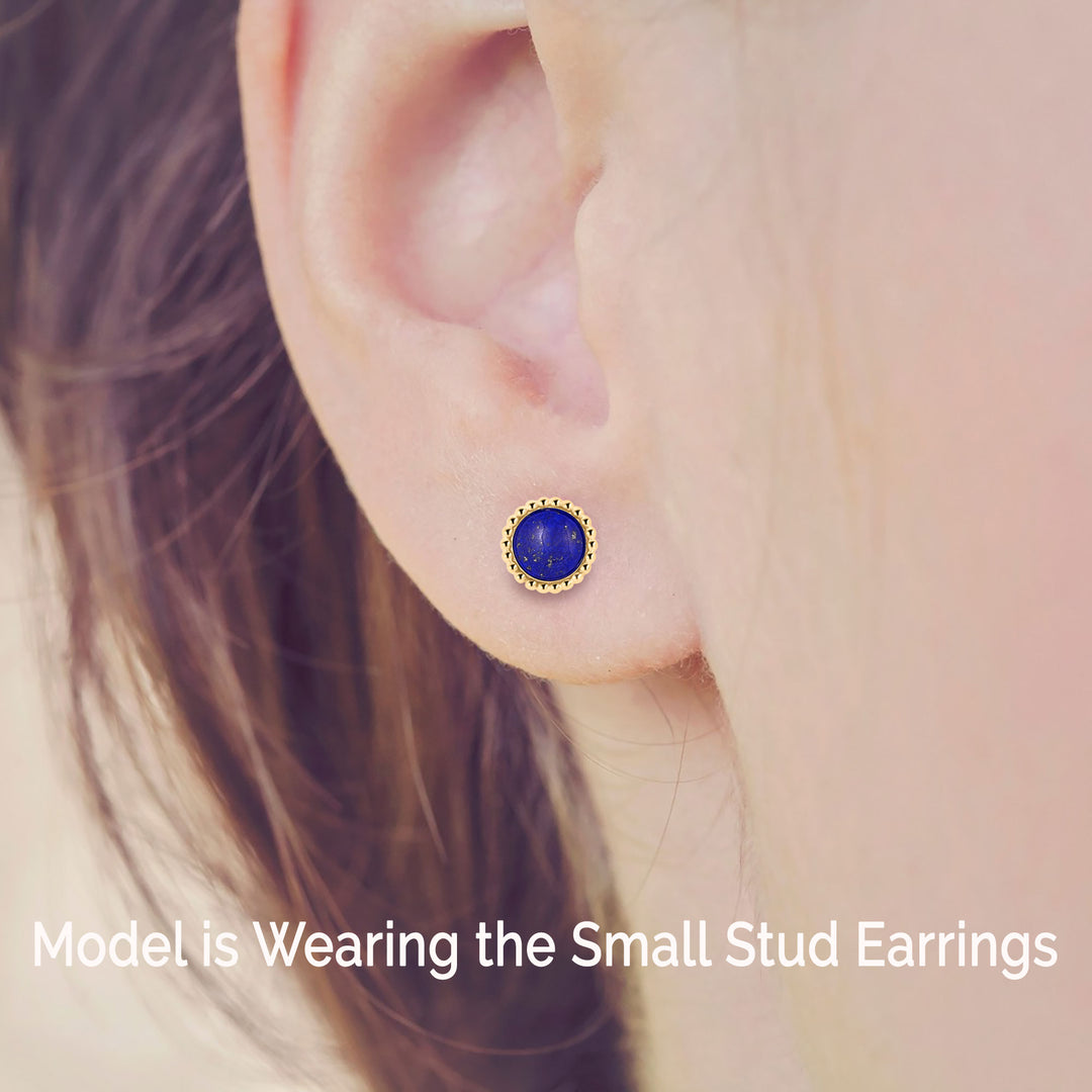 Lapis Lazuli Stud Earrings in 14K Gold Filled - Available in Three Sizes