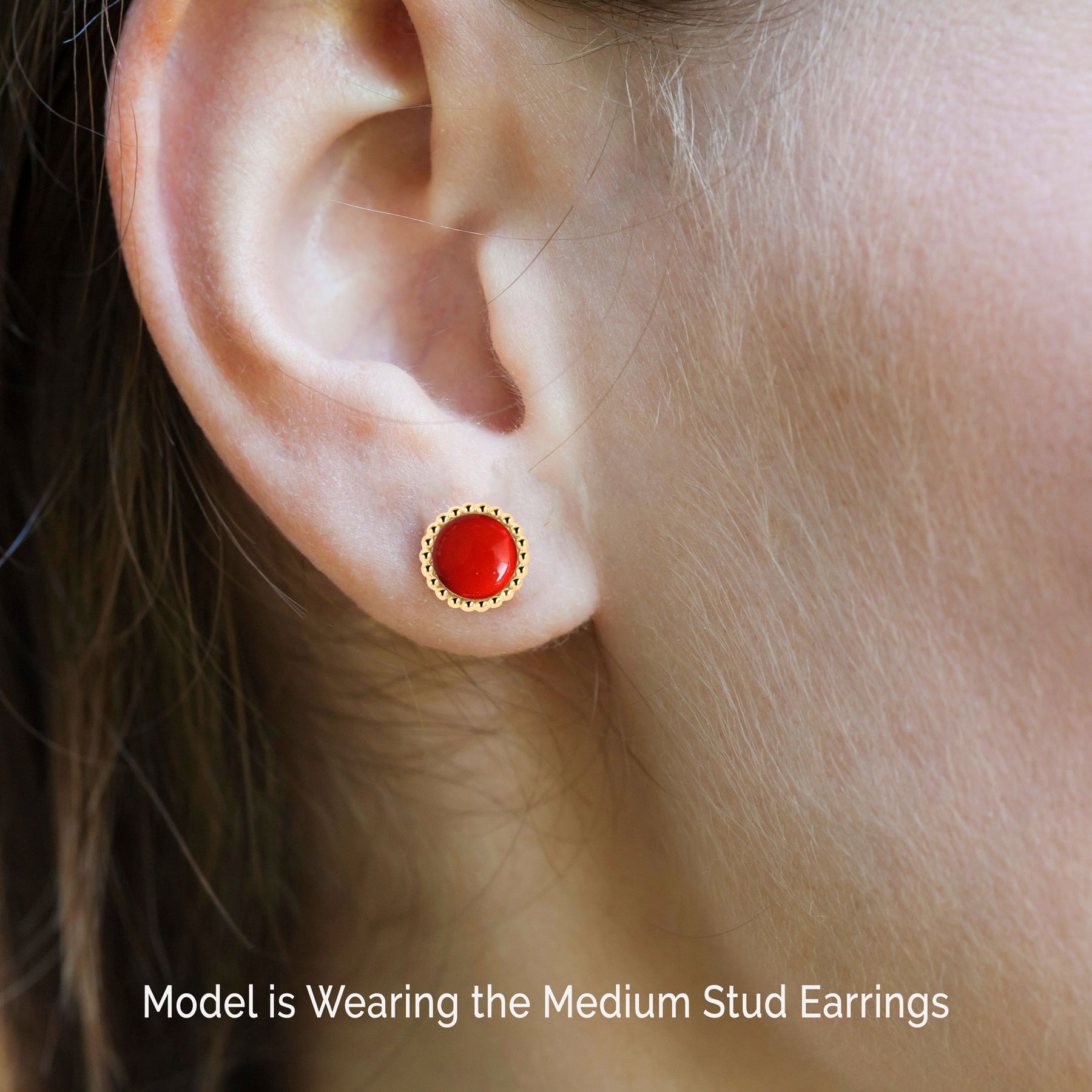 Red coral on sale earrings 14k gold