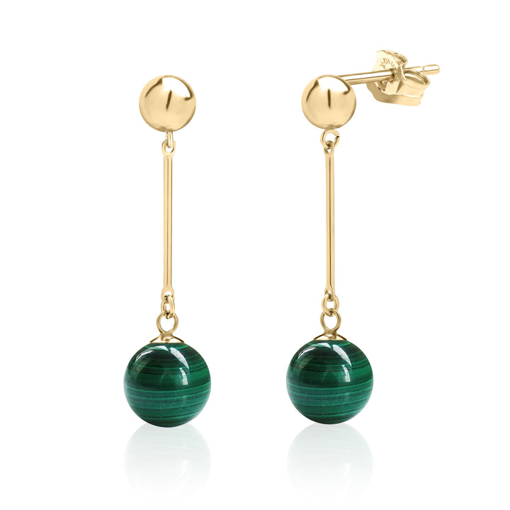 Sage Green Aventurine Ball Drop Earrings in 14K Gold Filled