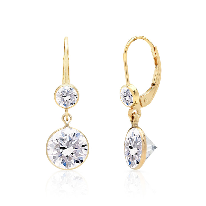 White Topaz Earrings  in 14K Gold Filled or Sterling Silver, 8 mm Round