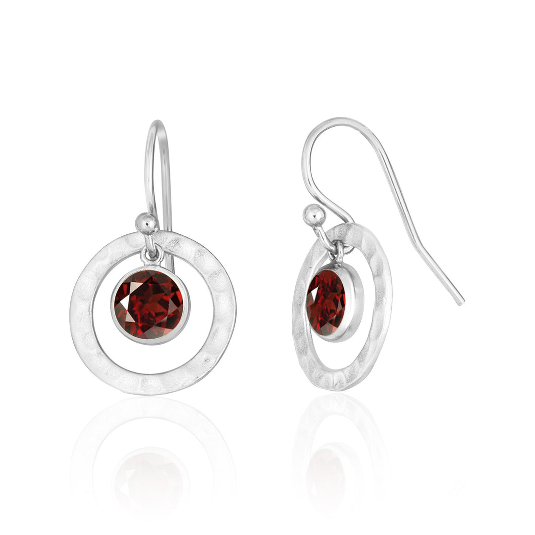 Garnet Drop Dangle Earrings for Women and Teen Girls in 14K Gold Filled